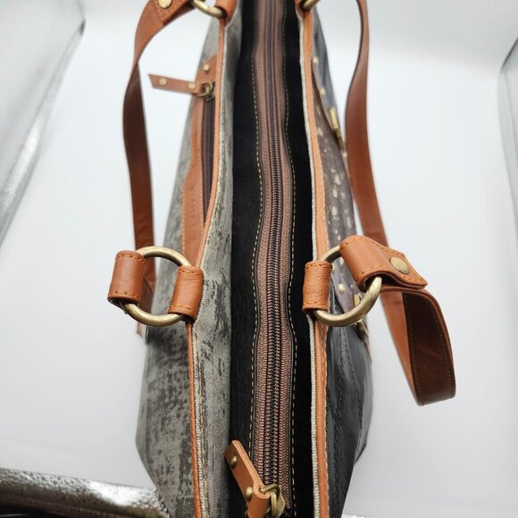 Vaan & Co Rawhide Leather Patchwork Tote Bag - Picture 8 of 12